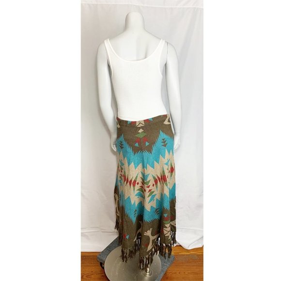 NWT TASHA POLIZZI Cheyenne Tipi Fringe Knit Western Cowgirl Maxi Skirt - Picture 6 of 10